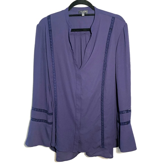 EUC XL The Limited Long Sleeve Lace Inset Blouse - Picture 3 of 6